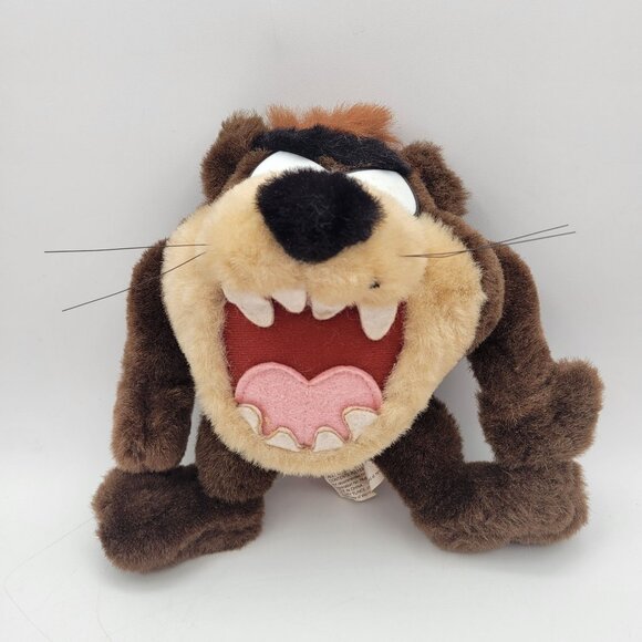 Looney Tunes Tazmanian Devil TAZ 8" Plush Stiff Stuffed Animal Vintage 1998 ACE - Picture 2 of 9